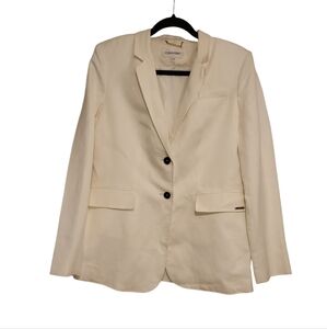 Calvin Klein beige linen blazer